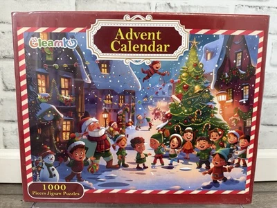 NEW Advent Calendar Jigsaw Puzzle Christmas Santa Claus Holiday Tree 1000 pcs - Image 1 of 2