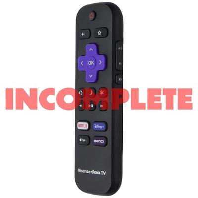 Mando a distancia Hisense Roku INCOMPLETO con teclas Netflix/Disney+/AppleTV+/HBOMax (RC-ALIR) Foto 1 de 3