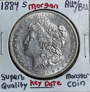 1884-S MORGAN SILVER DOLLAR 💎AU+/BU 💎Superb Quality💎Monster Key Date💎VIDEO - Picture 1 of 10