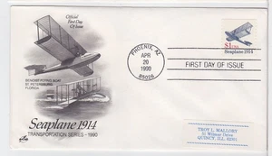 TurtlesTradingPost- $1 Seaplane - Transportation Series #2468 1990 FDC Artcraft - Picture 1 of 1