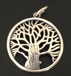 Vtg Necklace Pendant MARKED Jerusalem 925 STERLING SILVER Tree Jewelry lot y - Picture 1 of 3