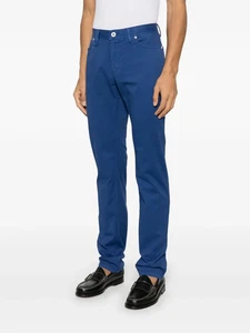 Brandneu Brioni Gr. 32 Herren blau Baumwolle Meribel schmale Passform Hose 5 Taschen Neu mit Etikett - Bild 1 von 17