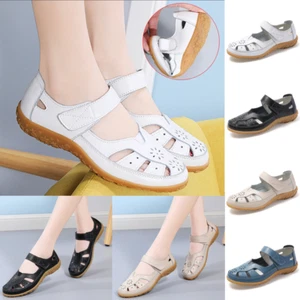 New Ladies Summer Flat Sandals Womens Casual Loafer Pumps Wide Fit Comfort Shoes - Picture 1 of 26
