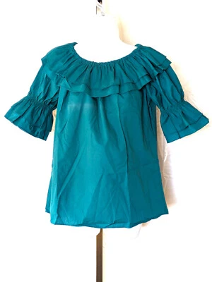 Blusa Cuadrada de Baile S - L Colores Sólidos Manga Corta Volantes MODOS MALCO 2237 NUEVA Foto 1 de 4