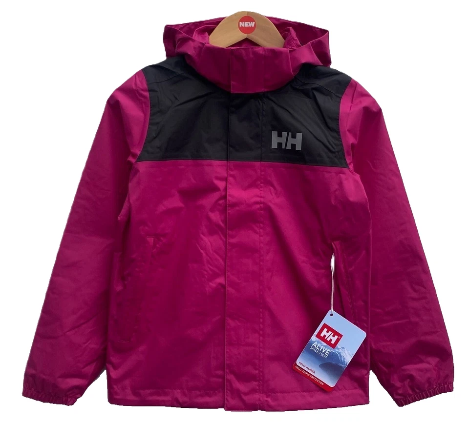 Chaqueta de lluvia magenta Helly Hansen para niñas $95, talla: 10 Foto 1 de 4