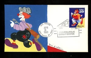 US FDC #2750//2753 / 2750 Geri Peltin Painted HP 1993 NY Circus Clown Unofficial - Picture 1 of 2