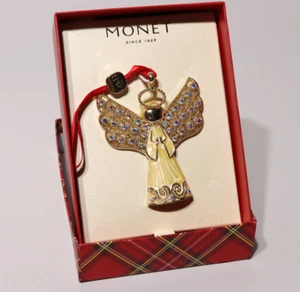 MONET Enamel Jeweled Angel Christmas Ornament 2022 - New - Picture 1 of 4