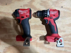 Milwaukee M18 1/2” Compact Drill Driver and M18 1/4” Impact Driver Lightly Used - Picture 1 of 14