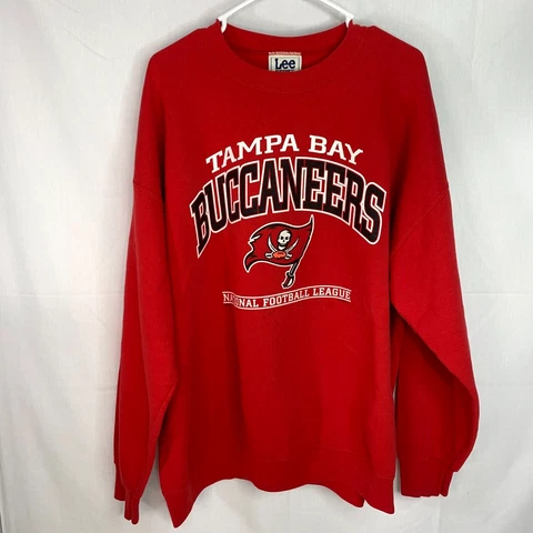 Vintage Lee Sport Crewneck Sweatshirt Tampa Bay Buccaneers 2XL Red NFL Football Cover