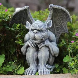 Gargoyle Statue Garden Guardian Sculpture Figurine Gothic Outdoor Garden Decor - Picture 1 of 12