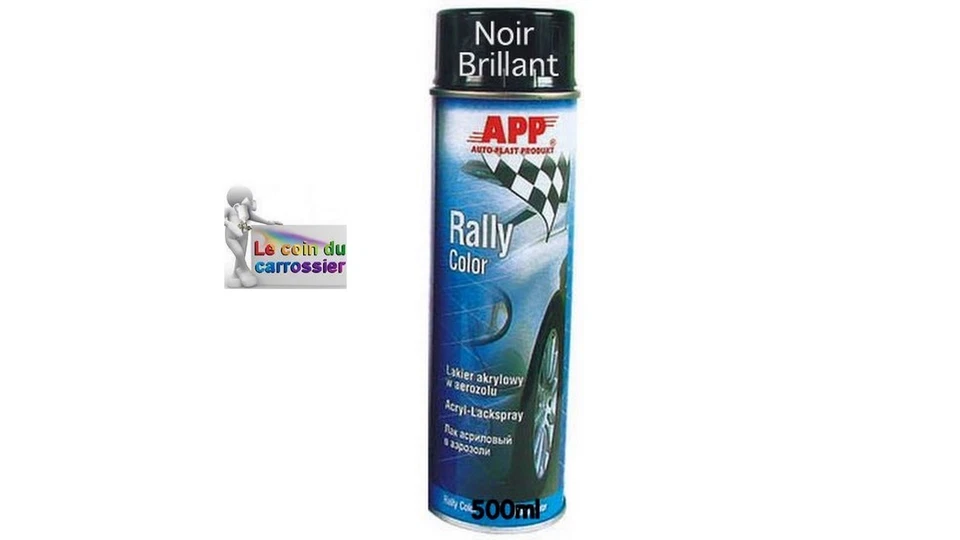1 bombe de peinture noir brillant, 500ml, auto carrosserie (PE06) - Photo 1/1