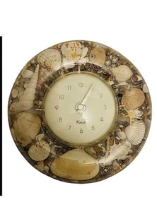 Kirch Wall Clock with Loaded Inside Sea Shells Round Resin Colorless Design - Picture 1 of 6