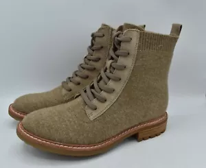 Sofft Womens Size 8.5 Landee Heathered Caramel Lace Up Knit Combat Boots Shoes - Picture 1 of 12