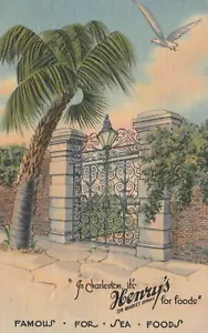 Charleston SC, It's Henry's for Foods, 54 Market Street, Vintage Postkarte - Bild 1 von 2