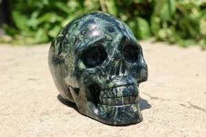 4" Natural Kambaba Jaspe Calavera Cristal Figura Tallada Decoración Reiki Heal Regalo 1 pieza - Imagen 1 de 10