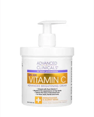 Advanced Clinicals - Vitamin C, Advanced Brightening Cream, 1 lb (16 oz)