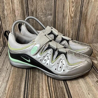 VINTAGE Nike Spin Trainer Plus Cycling Shoes 265058 Womens Size 8 Chrome Mint - Image 1 of 4