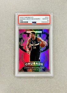 2020 Chronicles Crusade Pink Giannis Antetokounmpo #537 PSA 10 Rare Insert Bucks