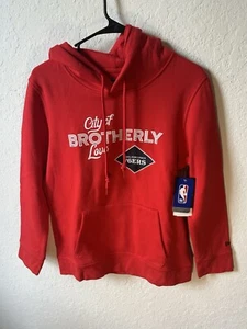 Women’s Medium NEW ERA Philadelphia 76ers City Edition Red Pullover Hoodie NWT - Picture 1 of 5