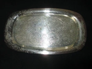 Vintage versilbertes Mini Serviertablett, 9" x 5", Markenlos - Bild 1 von 4