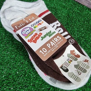 Pickle & Dot Assorted Candy Socks 10-Pair Pack Tootsie Roll Blow Pop New (A30) - Picture 1 of 8
