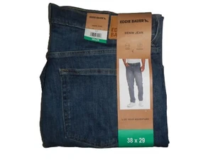 Eddie Bauer Men's Stretch Breathable Straight Fit Denim Blue Jeans 38x29 - Picture 1 of 2