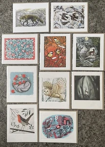 Art Angels - Winter Bird Animals Nature Large Greetings Cards Blank × 10 (AA02) - Picture 1 of 21