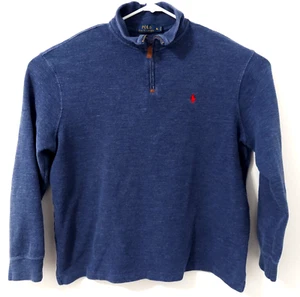 Polo Ralph Lauren pullover 1/4 zip uomo taglia XL 41381 blu - Foto 1 di 9