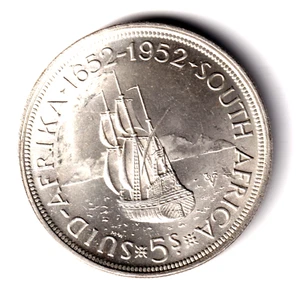 SUDAFRICA 5 Shillings plata 1952 SOUTH AFRICA - SUID AFRIKA George VI - Picture 1 of 2