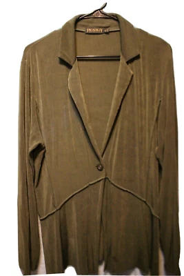 Picadilly Moda ♈Chaqueta de punto elástico liso para mujer talla M~Sage Foto 1 de 3