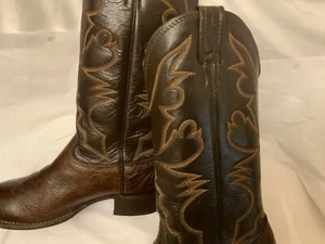Larry Mahan Brown Genuine Cowboy Western Boots Shoes Men's 9 D - Picture 1 of 12