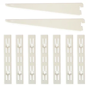 Verticales, soportes y sujetalibros blancos industriales blancos para sistema de estanterías doble ranura garaje - Imagen 1 de 12