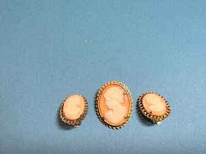 Vintage Kamee Set, Brosche und Ohrringe - Bild 1 von 5