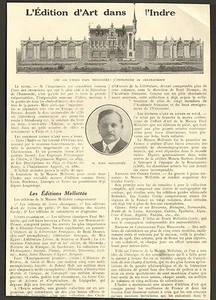 36 L' EDITION D' ART DANS L' INDRE ARTICLE DE PRESSE PAR PAUL MELLOTTEE 1926 - Picture 1 of 1