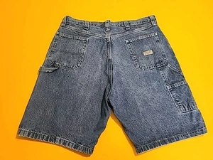 Pantaloncini da lavoro blu Y2K Wrangler denim falegname taglia 38 - Foto 1 di 9