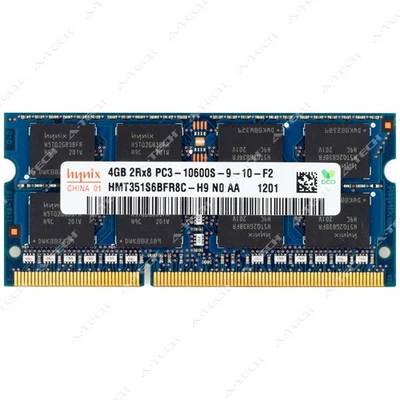 Hynix 4 GB DDR3 1333 MHz PC3-10600 2Rx8 SODIMM computer portatile memoria RAM HMT351S6BFR8C-H9 - Immagine 1 di 2