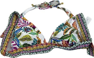 Top de bikini halter con bandas Sunshine 79 para mujer talla 6 Jungle Jive Foto 1 de 4