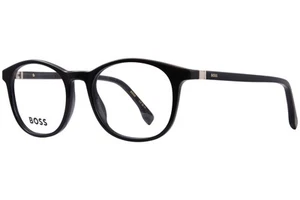 Hugo Boss 1437 807 Eyeglasses Frame Men's Black Full Rim Oval Shape 53mm - Picture 1 of 5