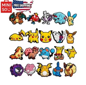 20pcs/Miniso Cute Cartoon Pokemon Shoe Charm Anime DIY Shoe Decorations - Picture 1 of 5
