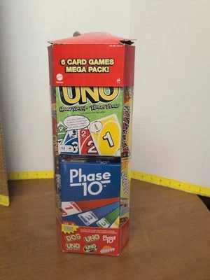 Mattel UNO Mega Pack UNO, Ono 99, DOS, Phase 10, UNO All Wild, 6 Card Games - Image 1 of 4