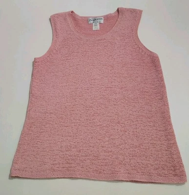 Pendleton Sweater Womens Large Pink Sleeveless Knit Tank Top Pullover Sz Med - Image 1 of 4