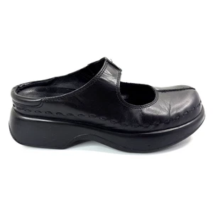 Zuecos sin cordones Dansko Mary Jane de cuero negro talla 38 ribete de puntada para correr - Imagen 1 de 17