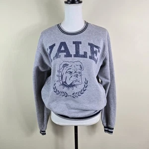 Yale University Womens Sweatshirt S Gray Pullover Crewneck Handsome Dan Bulldog - Picture 1 of 17