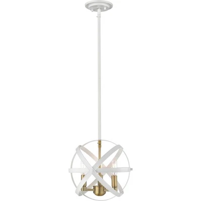 Z-Lite 463-12HWH-OBR Cavallo Pendant Hammered White and Olde Brass Foto 1 de 4