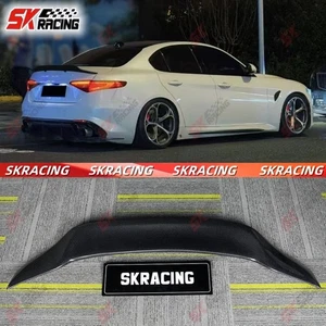 Glossy Black/Carbon Fiber Rear Trunk Spoiler Wing For Alfa Romeo Giulia 2017-25 - Picture 1 of 18