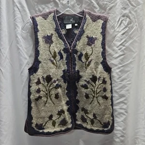 Peruvian Connection Alpaka Weste Blumen Volkskunst Small - Bild 1 von 16
