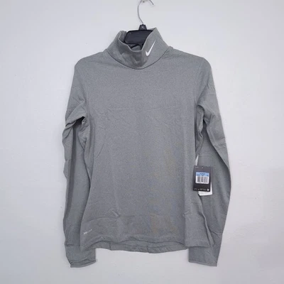 NUEVO CON ETIQUETAS Nike Pro Hyperwarm Mujer Camisa Gris Medio Simulado Cuello Capa Base Manga Larga Foto 1 de 4