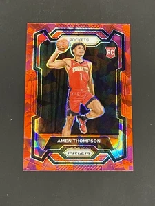 2023-24 Panini Prizm - Amen Thompson #150 Red Ice Prizm (RC) Houston Rockets - Foto 1 di 2