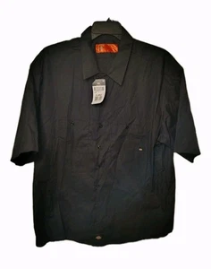 NWT Dickies Men's Short Sleeve Industrial Work Black Button Up Size 3XL - Picture 1 of 4