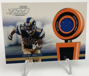 ISAAC BRUCE JERSEY 2002 Playoff PIECE OF THE GAME MATERIALS Card ST LOUIS RAMS - Picture 1 of 7